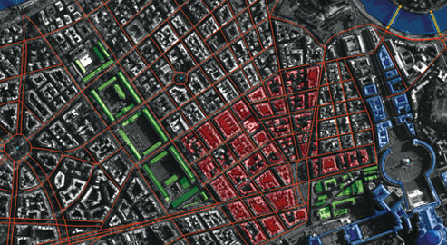 Building and road detections being displayed in SOCET for ArcGIS. This Esri module combines the stereo photogrammetric capabilities of BAE Systems’ SOCET GXP® software with the cartographic and feature-editing tools of the Esri® ArcGIS® application.