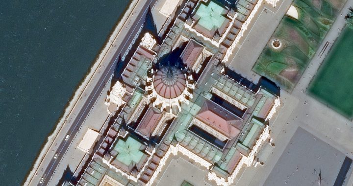 WorldView 2D overhead satellite imagery of Budapest, Hungary